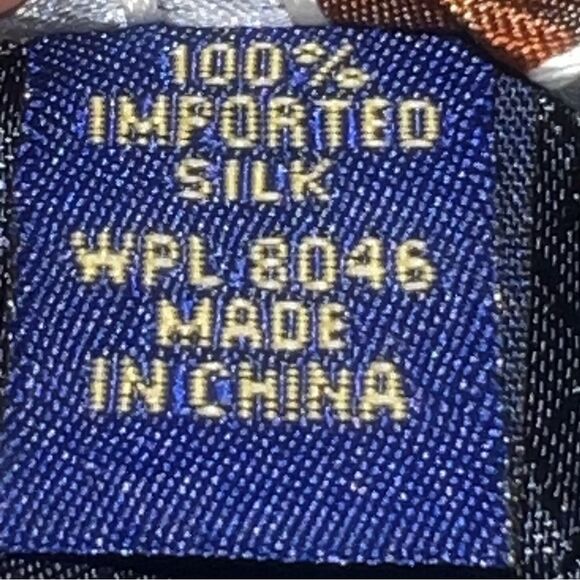 Jones New York 100% Silk Men’s Tie Brown Gray Striped Designer Neutral Necktie - Picture 7 of 8